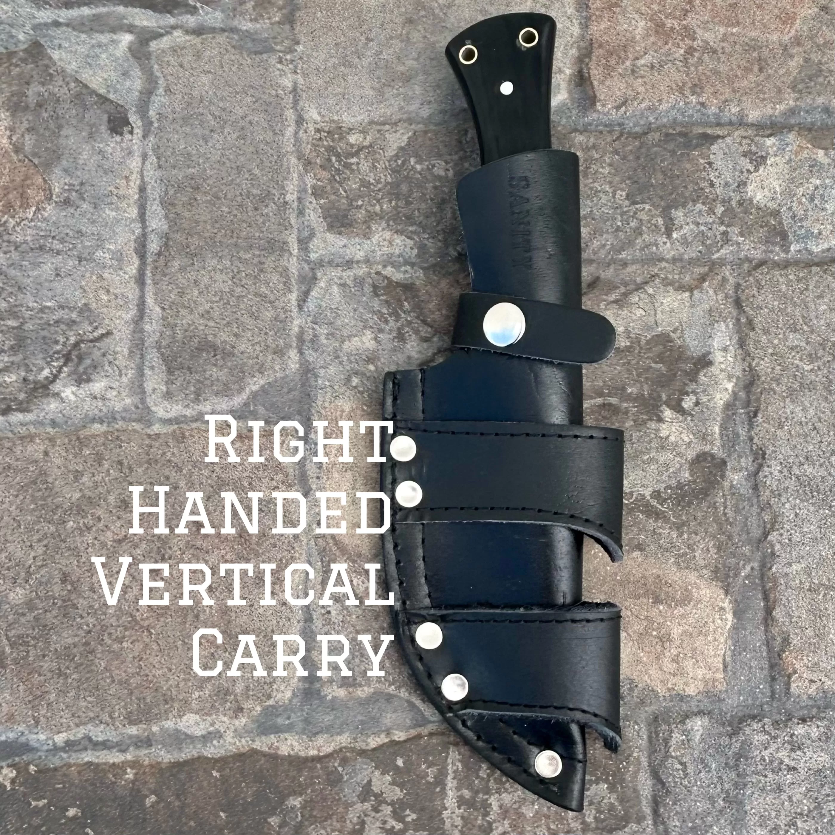 10” Rough Rider Series - 2nd Amendment - Buffalo Horn - D2 Steel - Horizontal & Vertical Carry - CUS16