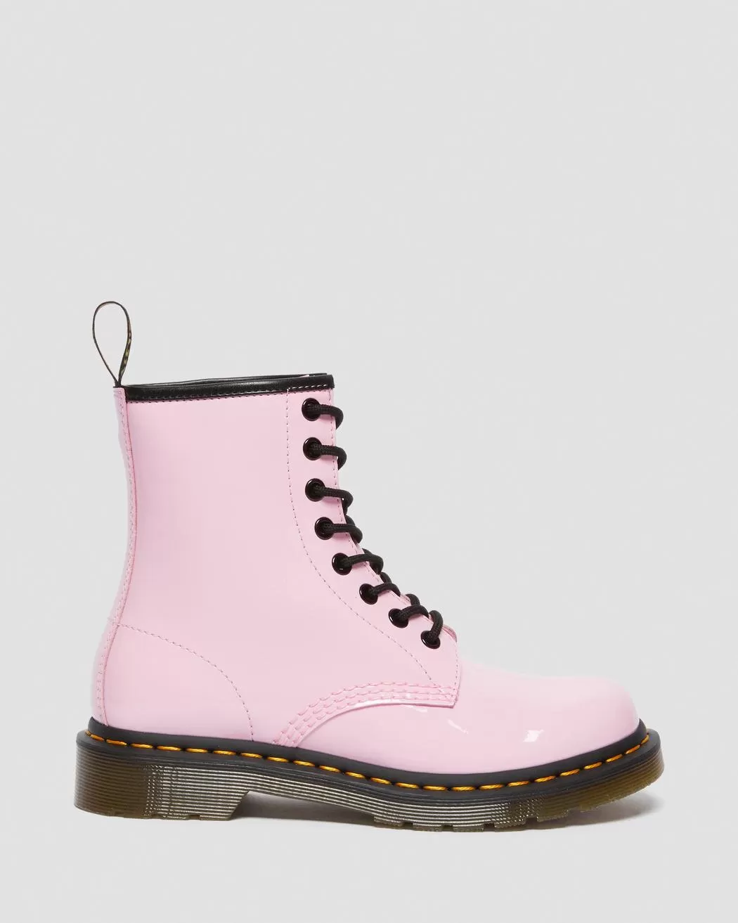 1460 Pale Pink Patent Leather Lace Up Boots