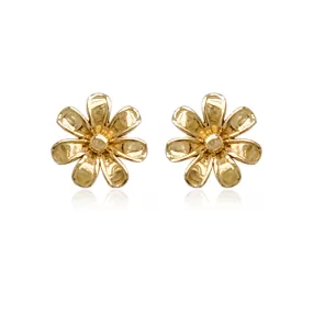 14k Gold Flower Stud Earrings