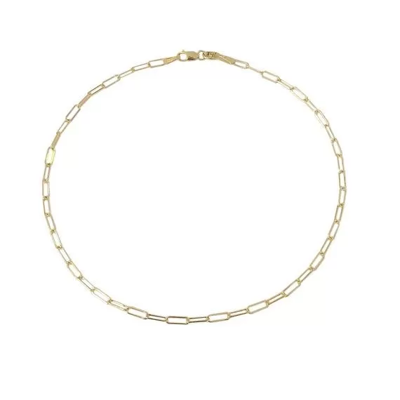 14k Thin 2.5mm Paper Clip Bracelet