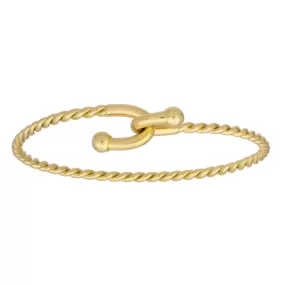 14K Yellow Gold Rope and Hook Bangle Bracelet