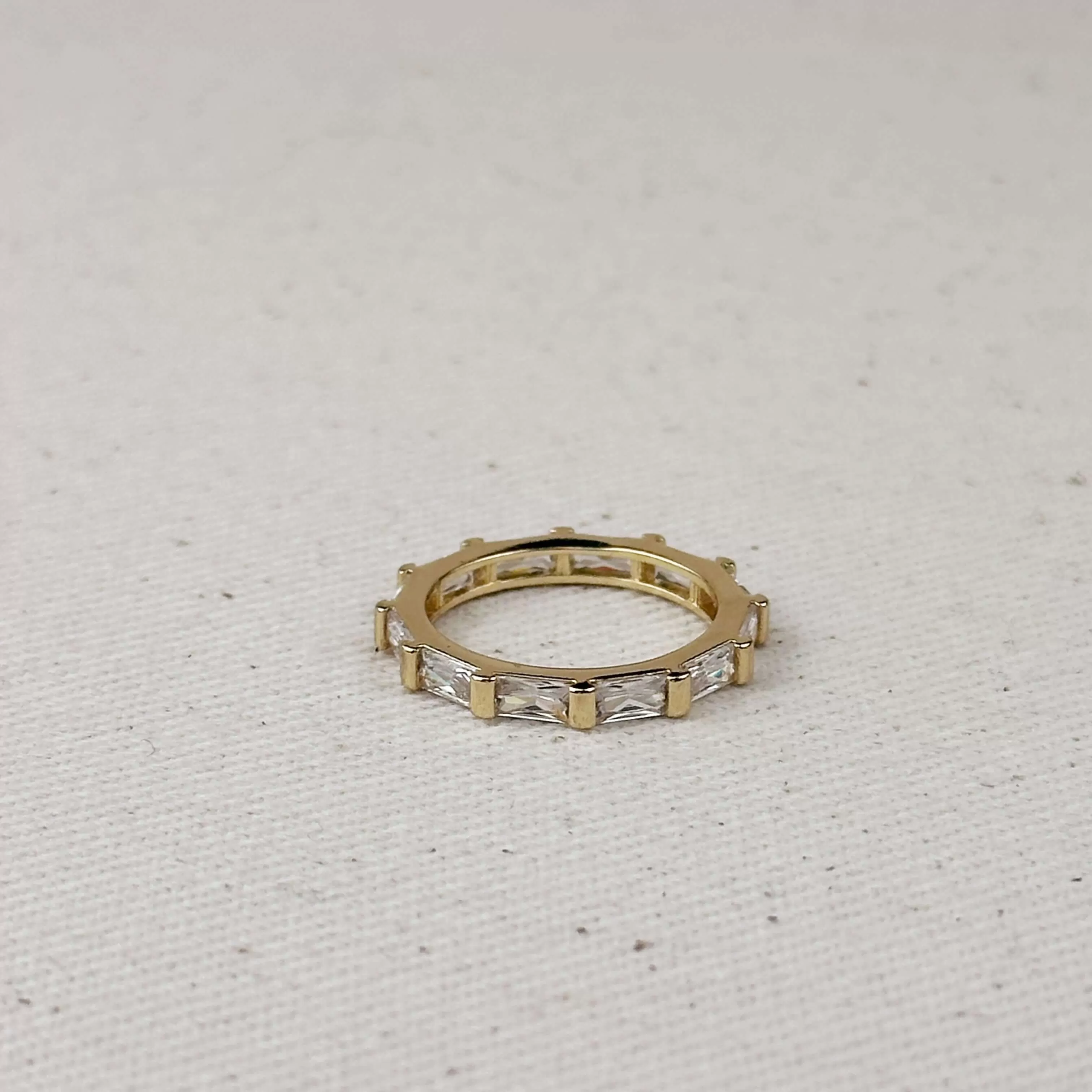 18k Gold Filled Baguette CZ Band Ring