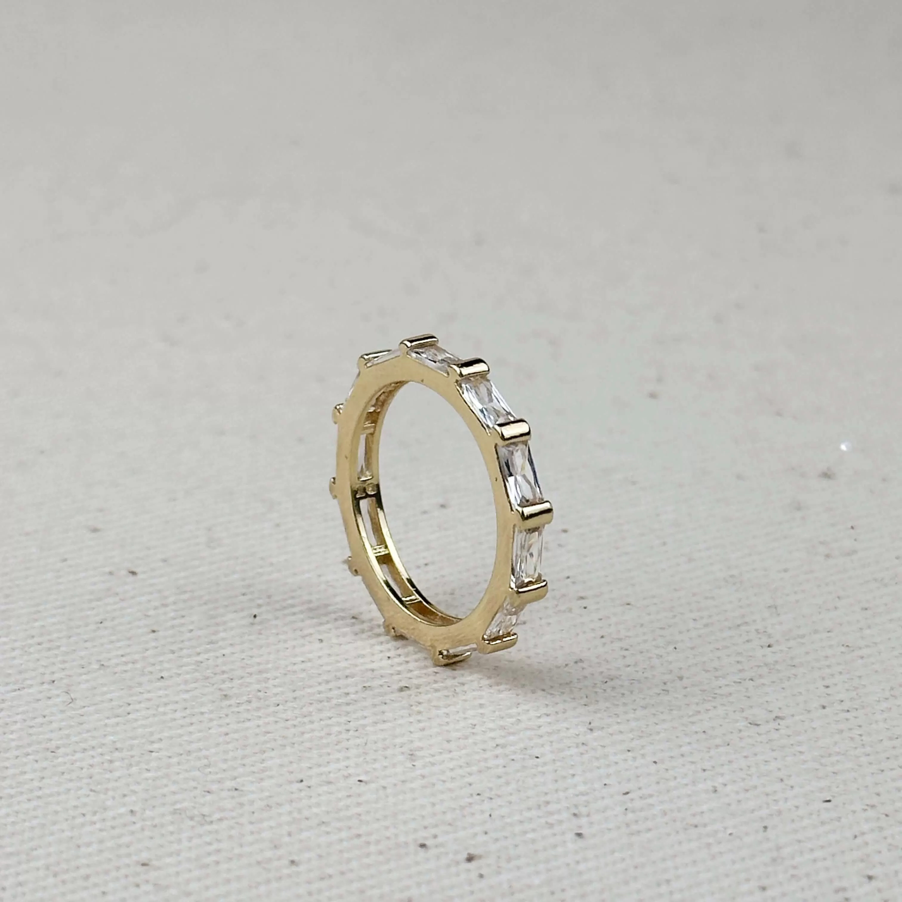 18k Gold Filled Baguette CZ Band Ring