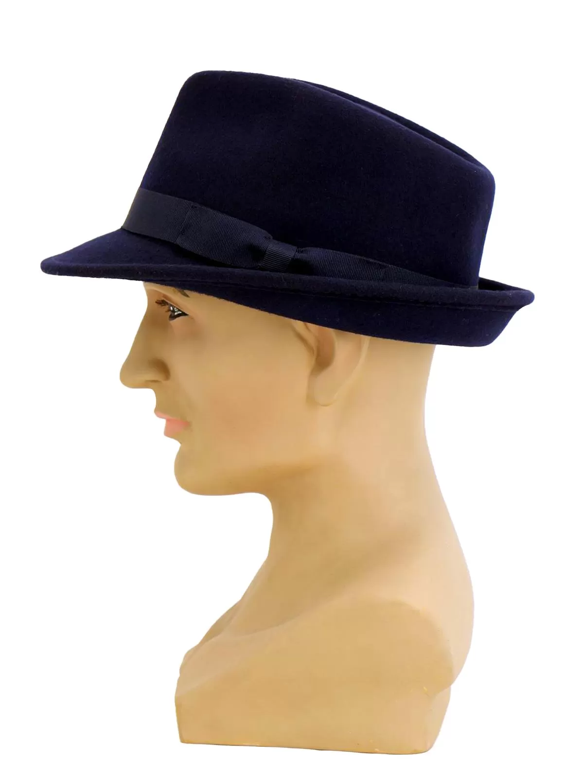 1950s Navy Wool Vintage Style Trilby