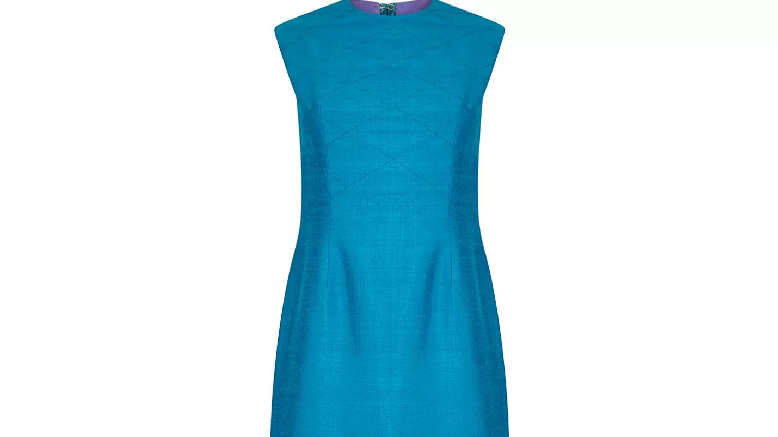 1960s Tony Armstrong Raw Silk Turquoise Dress