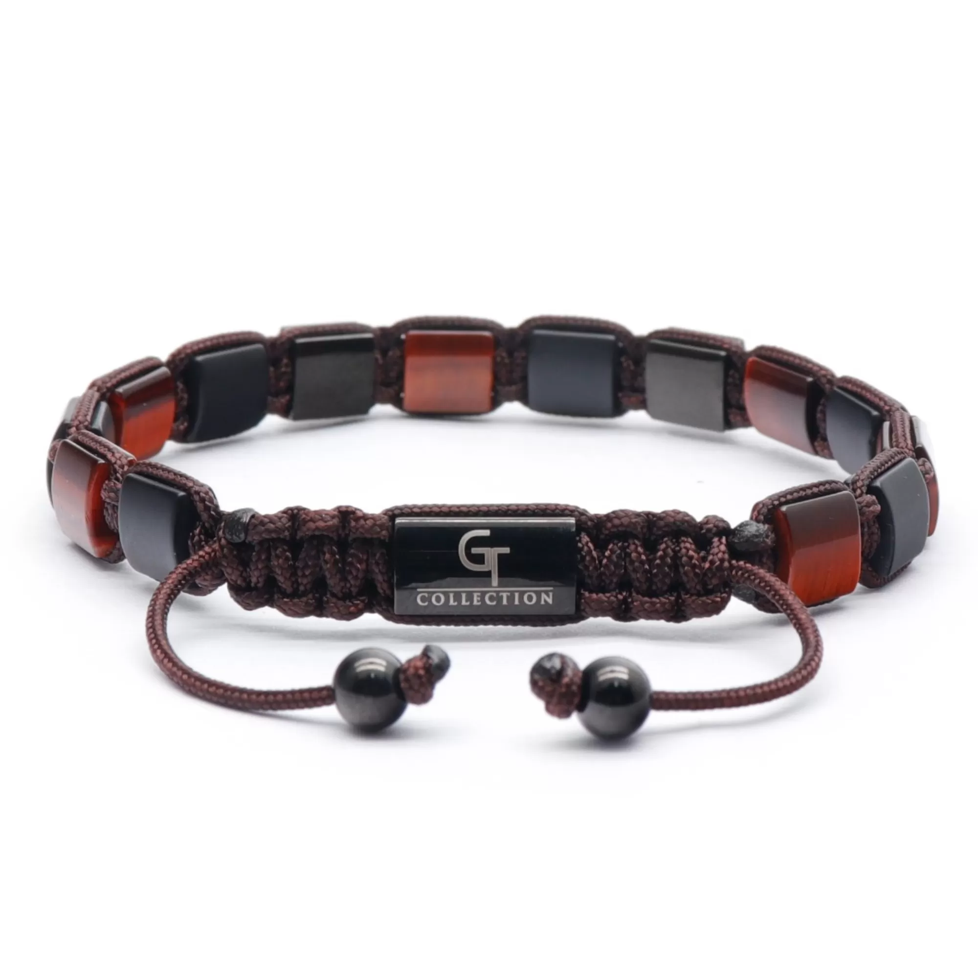 2 PIECE SET - RED TIGER EYE Double Bead & Flatbead Bracelet