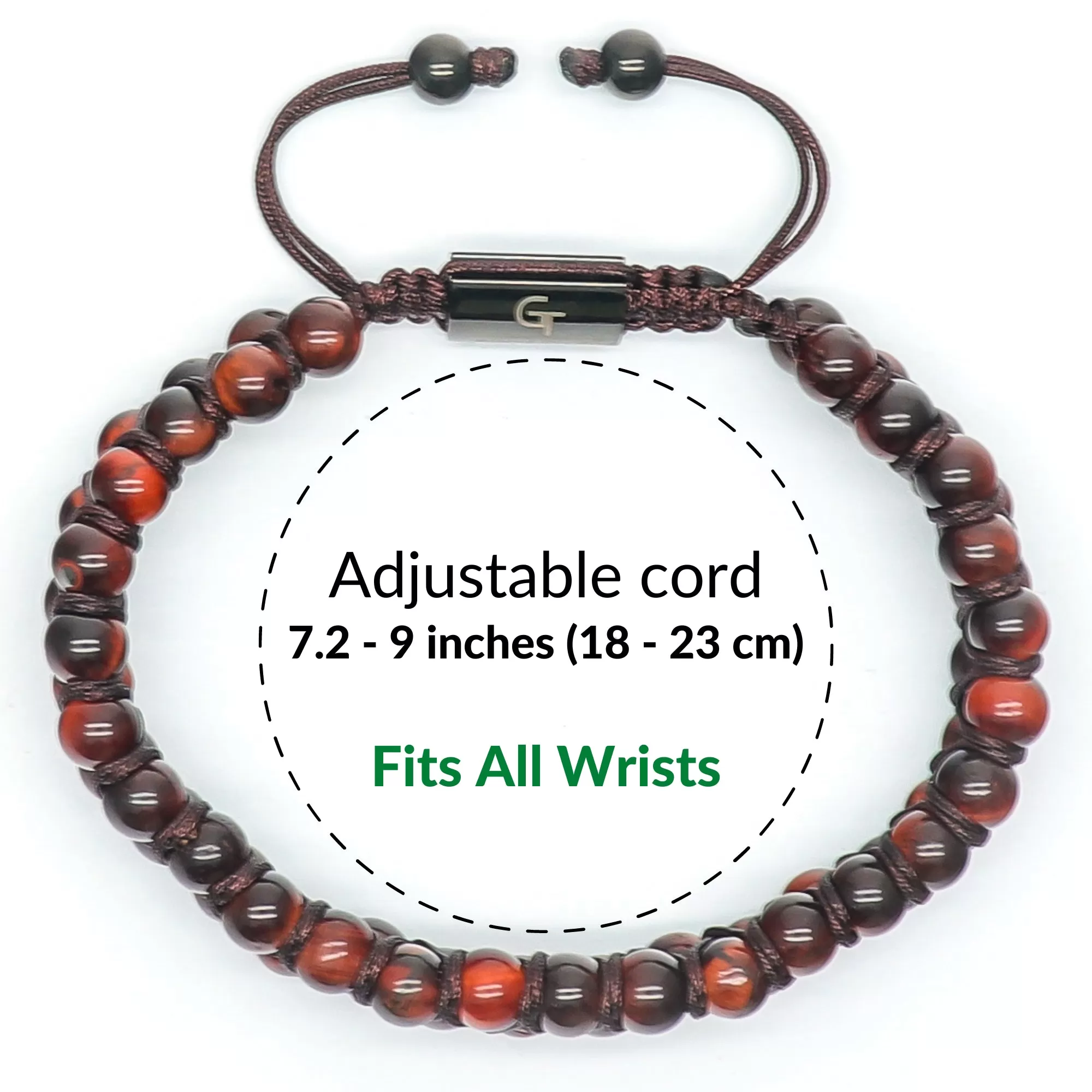 2 PIECE SET - RED TIGER EYE Double Bead & Flatbead Bracelet