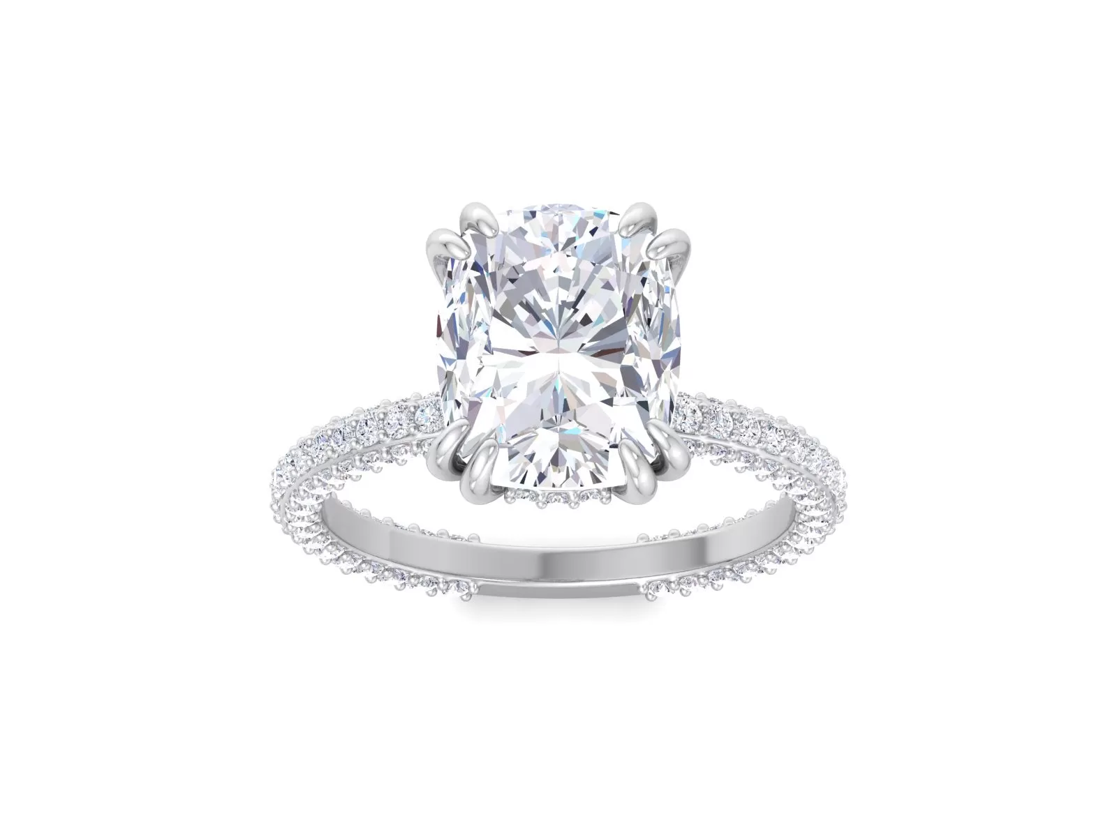 2.0ct Elongated Cushion Cut Diamond Engagement Ring Gift For Her