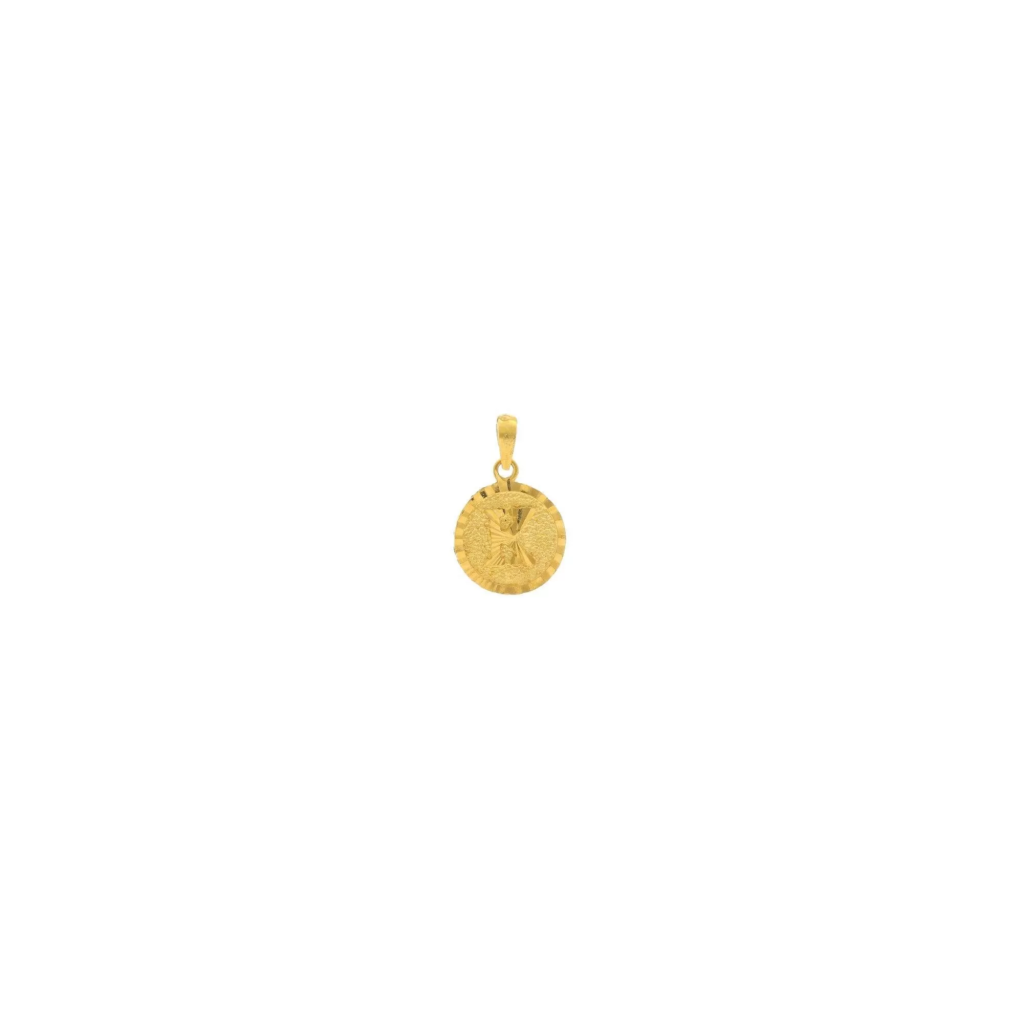 22K Gold K Medallion Pendant