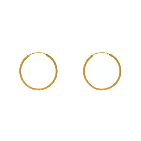 22K Yellow Thin Hoop Earrings (3gm)