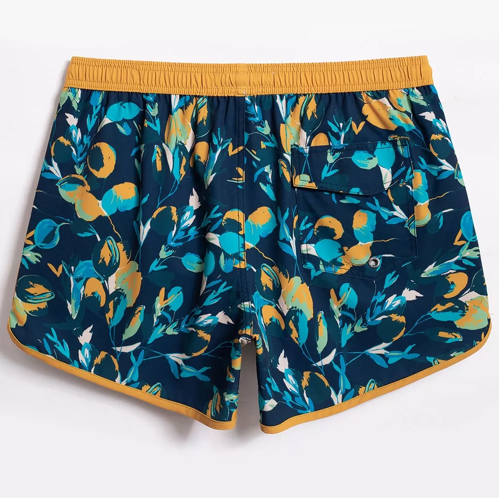 4.5 Inch Inseam Vintage Stretch Navy Bud Swim Trunks