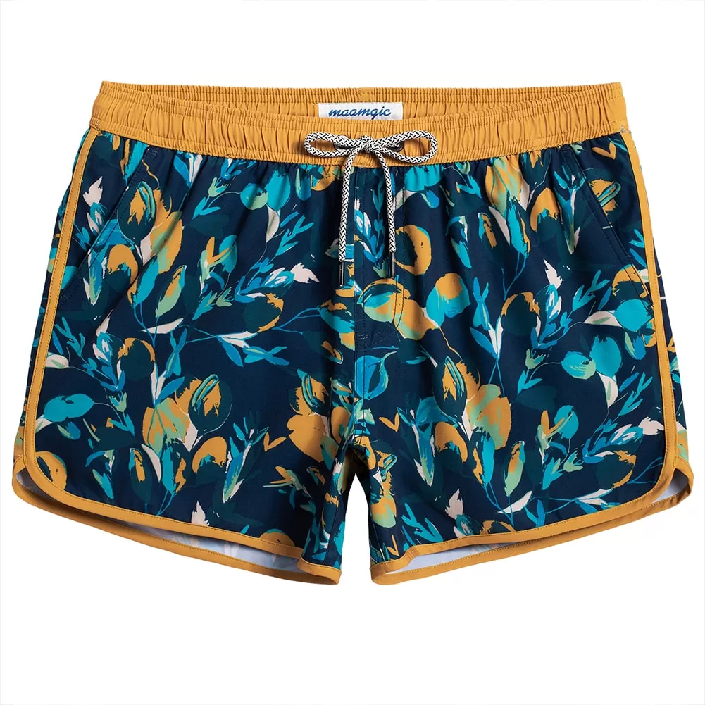 4.5 Inch Inseam Vintage Stretch Navy Bud Swim Trunks