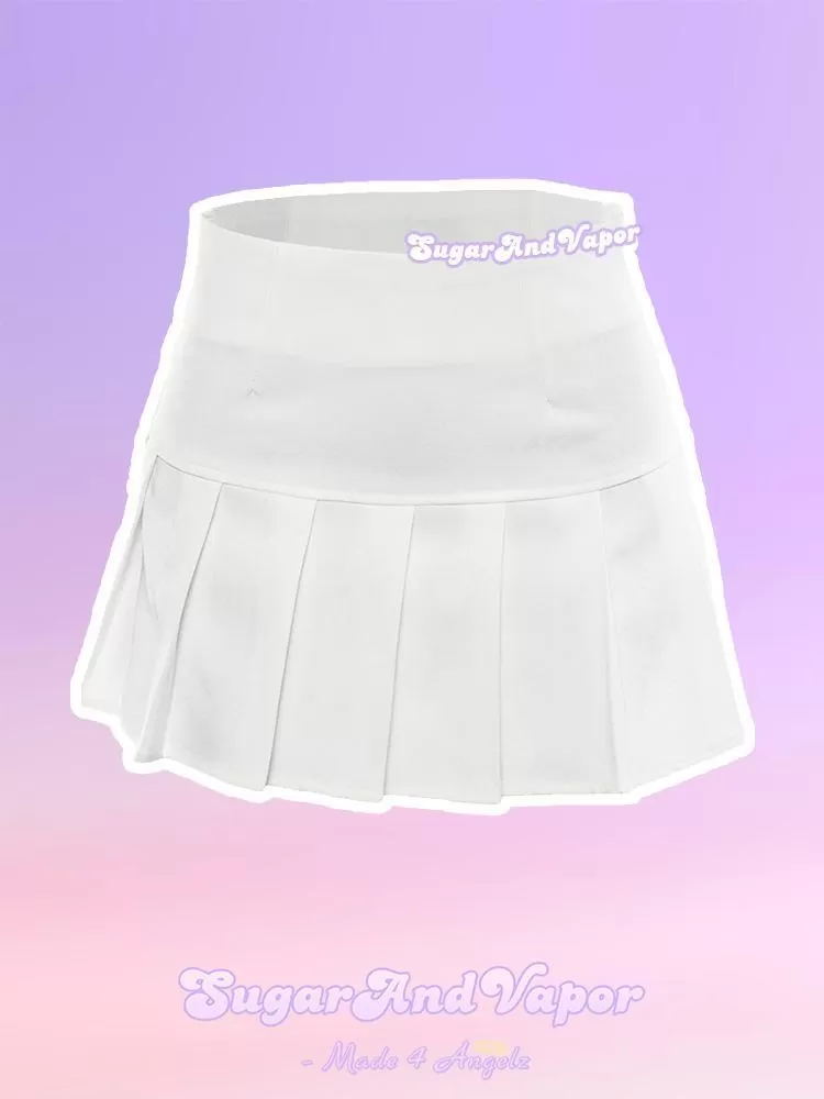 90s Spice Girl White Super Mini Tennis Skirt