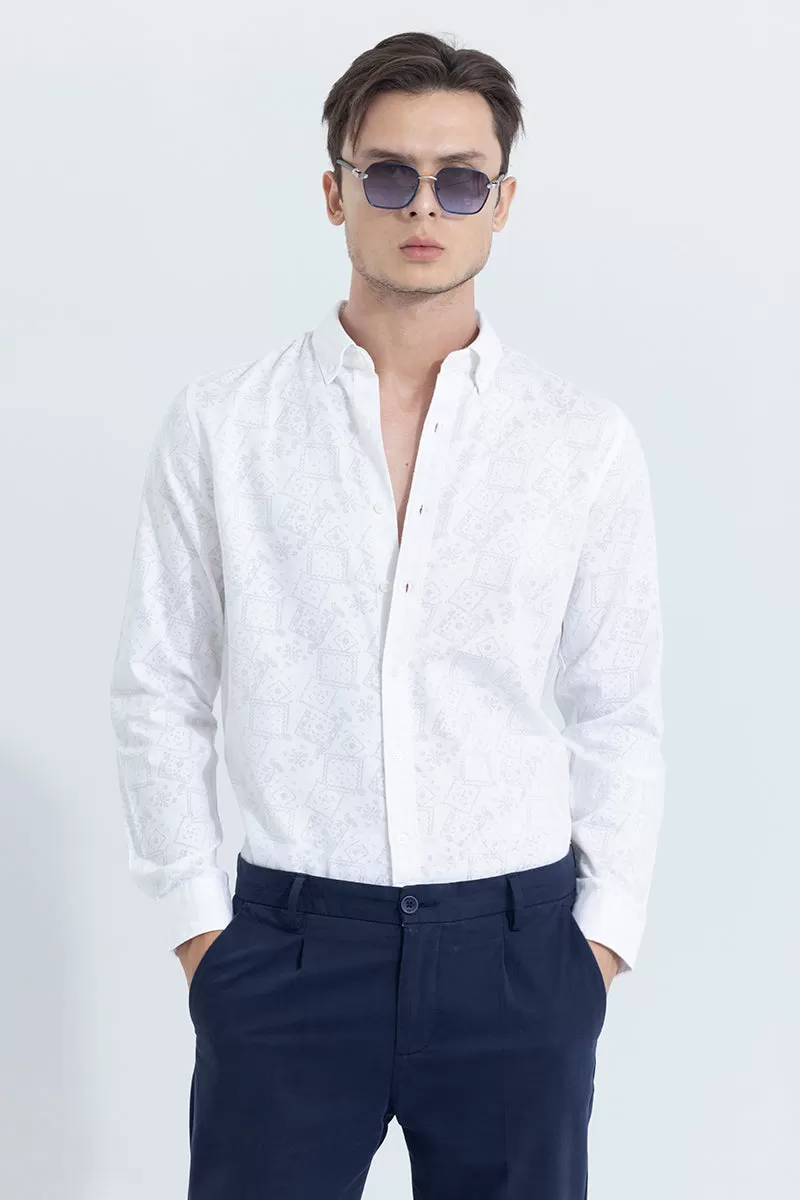 Abstract Box White Jacquard Shirt