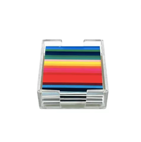 Acrylic Rainbow Stripes Coasters