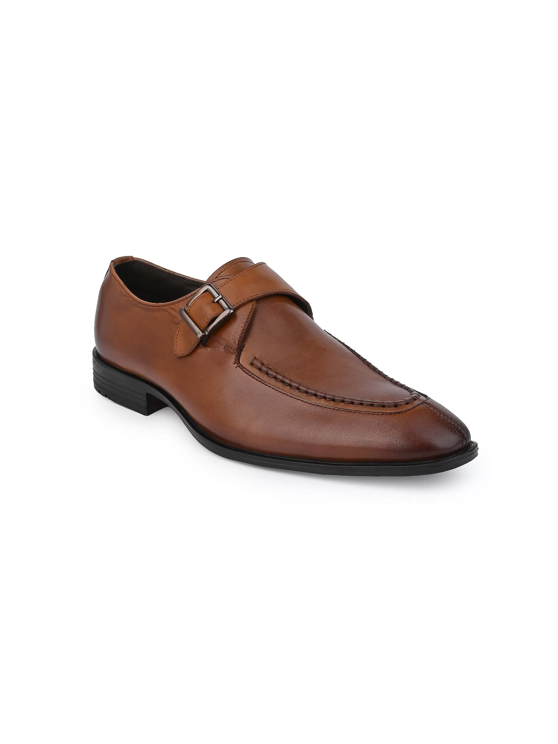 Alberto Torresi Genuine Leather Monk Shoes Dark Brown