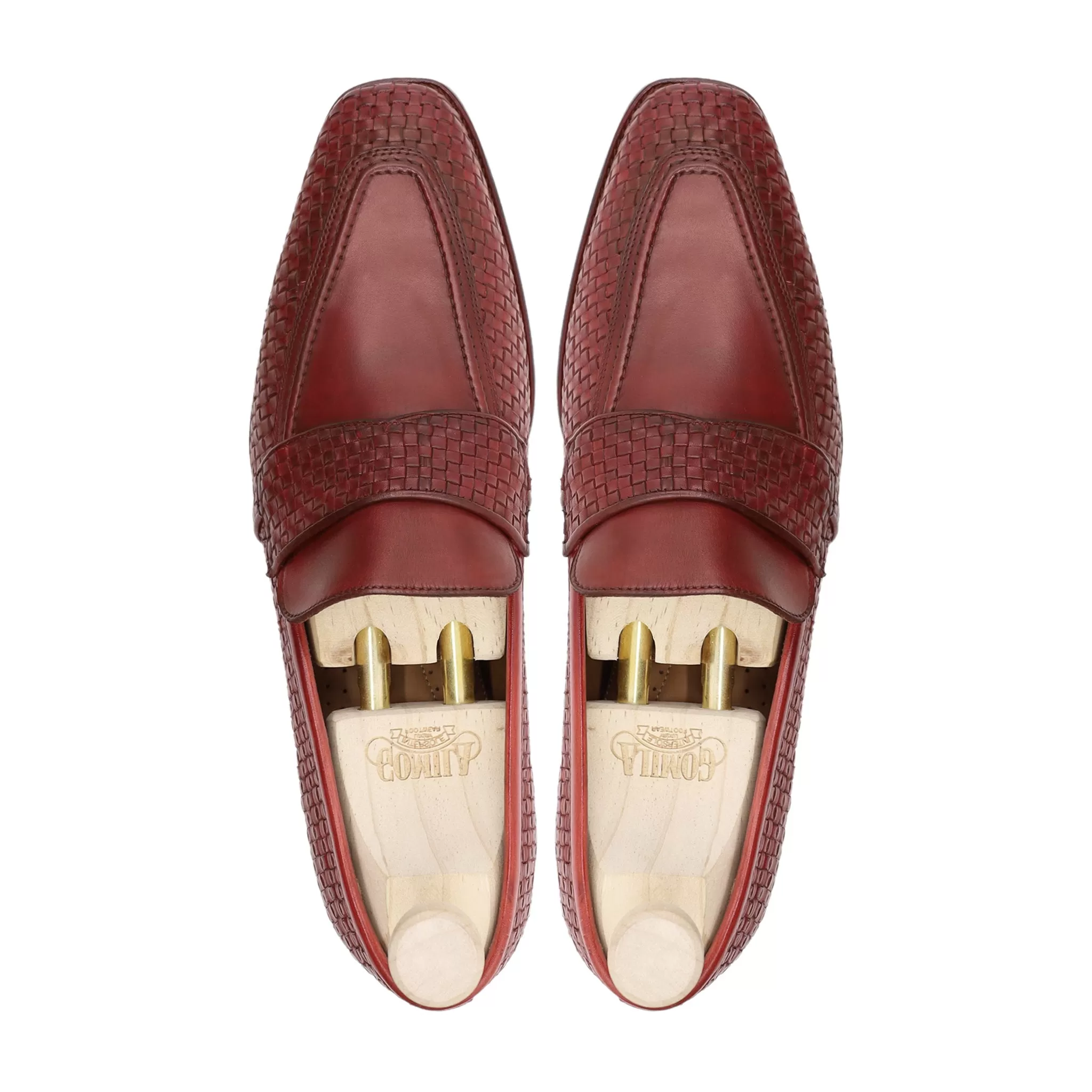 Alessandro - Men's Oxblood Calf Hand Woven Leather Loafer