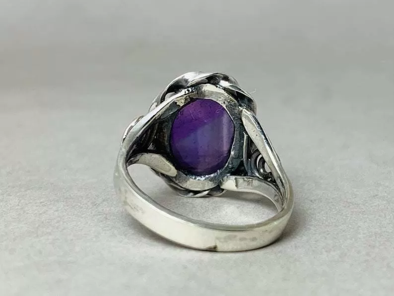 Amethyst Ring, 925 Sterling Silver Ring, February Birthstone Ring, Silver Amethyst Ring, Statement Ring, Purple Stone Ring, Boho Ring