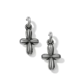 Amphora Cross Post Hoop Earrings