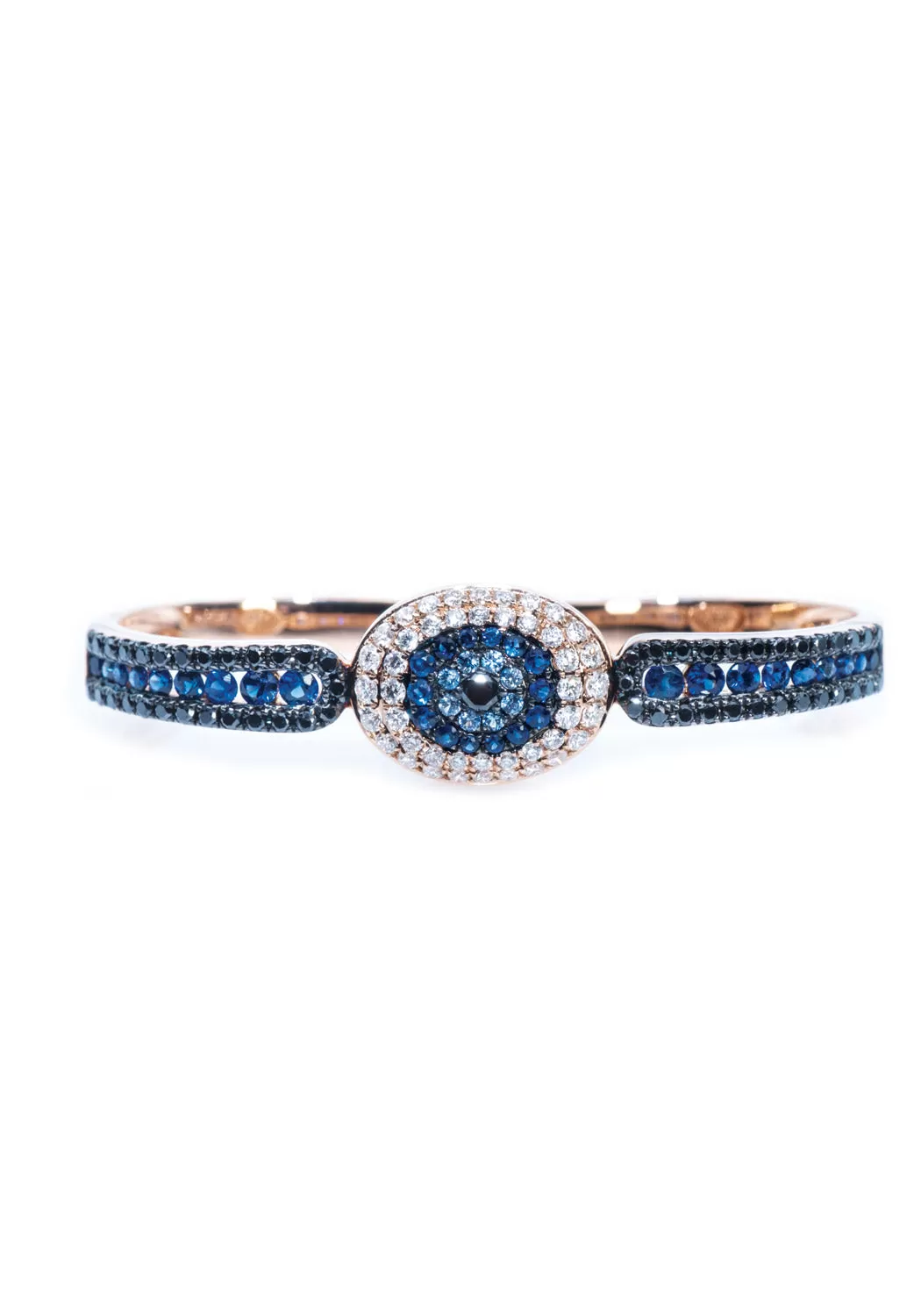 Anatol 18KRG Diamond & Sapphire Evil Eye Double Ring