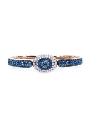 Anatol 18KRG Diamond & Sapphire Evil Eye Double Ring