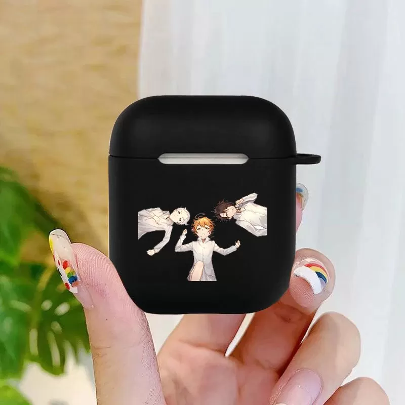 Anime The Promised Neverland Soft silicone TPU Case For AirPods Pro 1 2 3 black Silicone Wireless Bluetooth Earphone Box Cover