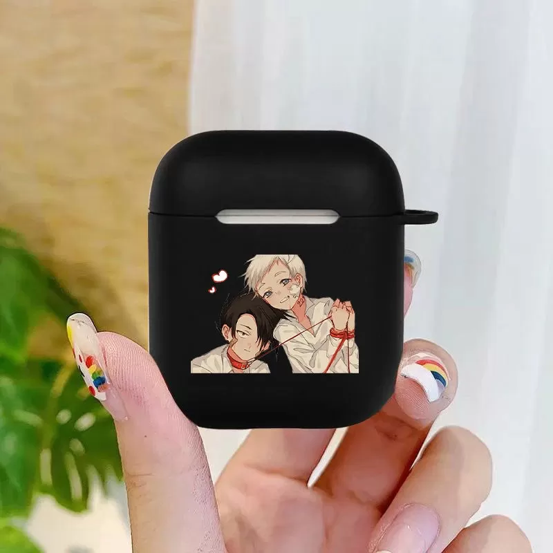 Anime The Promised Neverland Soft silicone TPU Case For AirPods Pro 1 2 3 black Silicone Wireless Bluetooth Earphone Box Cover