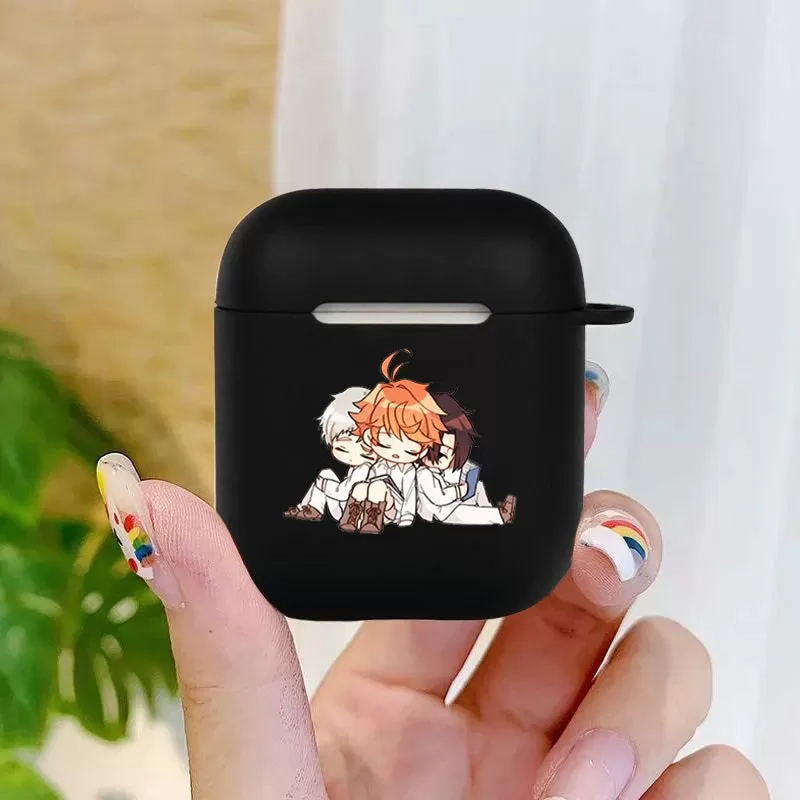 Anime The Promised Neverland Soft silicone TPU Case For AirPods Pro 1 2 3 black Silicone Wireless Bluetooth Earphone Box Cover