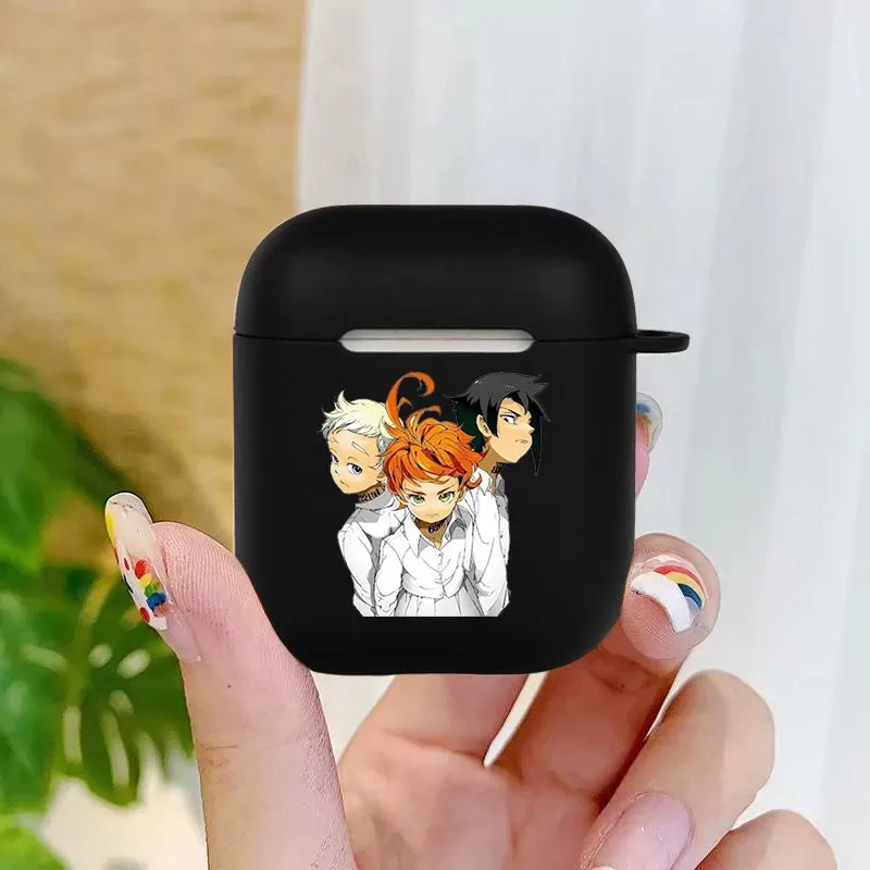 Anime The Promised Neverland Soft silicone TPU Case For AirPods Pro 1 2 3 black Silicone Wireless Bluetooth Earphone Box Cover