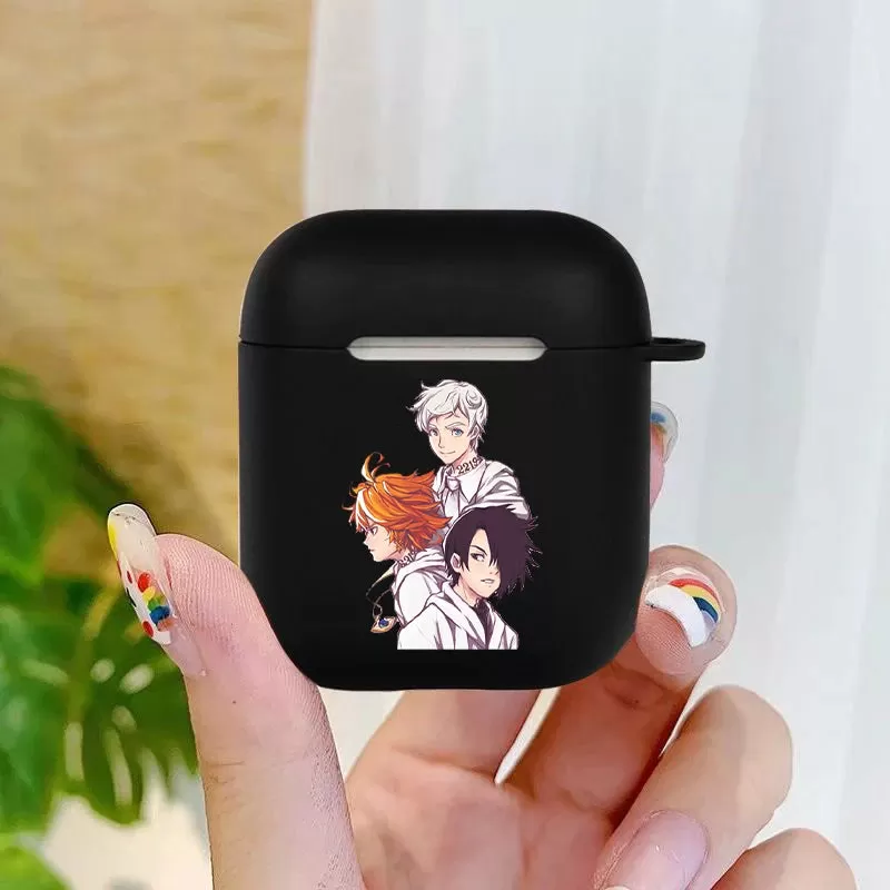 Anime The Promised Neverland Soft silicone TPU Case For AirPods Pro 1 2 3 black Silicone Wireless Bluetooth Earphone Box Cover