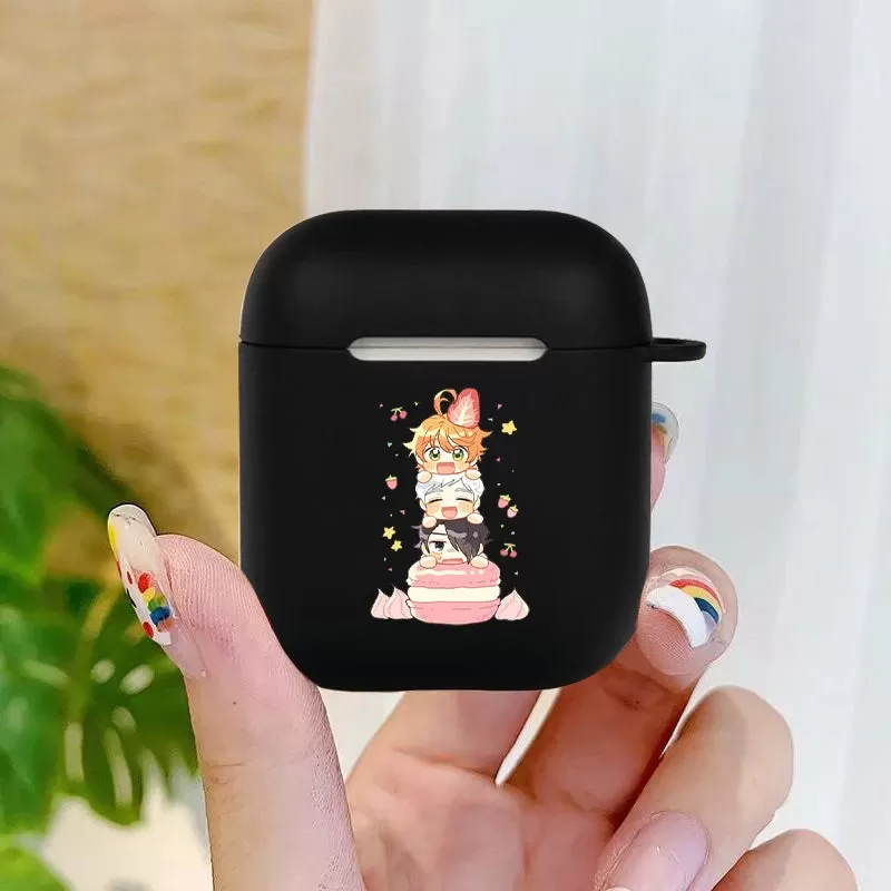 Anime The Promised Neverland Soft silicone TPU Case For AirPods Pro 1 2 3 black Silicone Wireless Bluetooth Earphone Box Cover