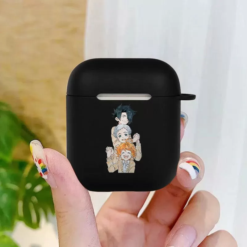 Anime The Promised Neverland Soft silicone TPU Case For AirPods Pro 1 2 3 black Silicone Wireless Bluetooth Earphone Box Cover