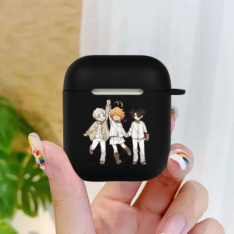 Anime The Promised Neverland Soft silicone TPU Case For AirPods Pro 1 2 3 black Silicone Wireless Bluetooth Earphone Box Cover