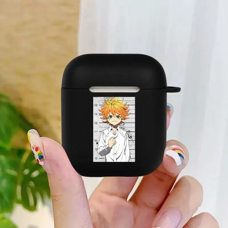 Anime The Promised Neverland Soft silicone TPU Case For AirPods Pro 1 2 3 black Silicone Wireless Bluetooth Earphone Box Cover