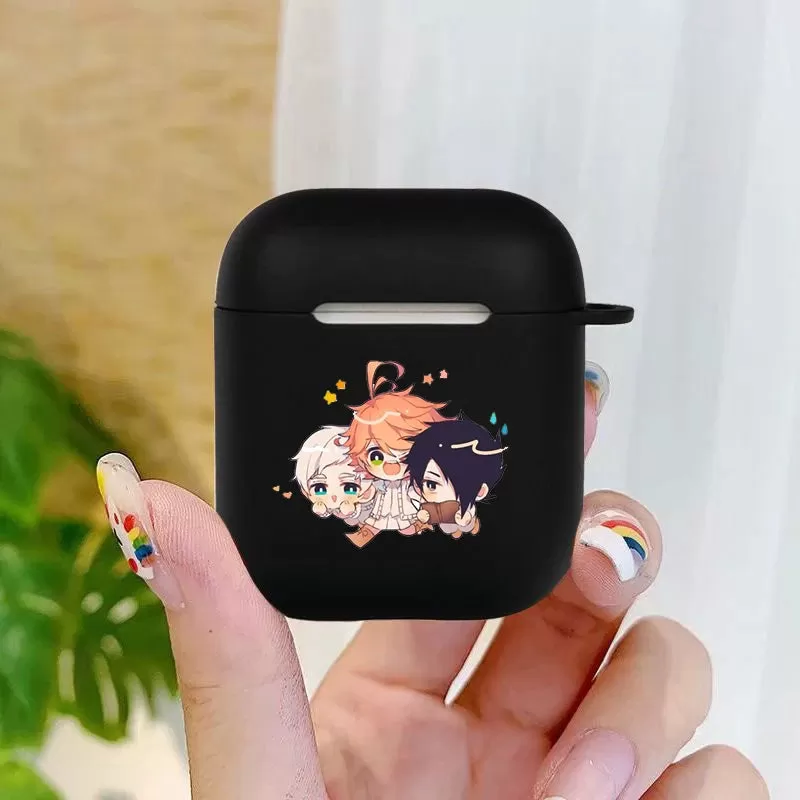 Anime The Promised Neverland Soft silicone TPU Case For AirPods Pro 1 2 3 black Silicone Wireless Bluetooth Earphone Box Cover