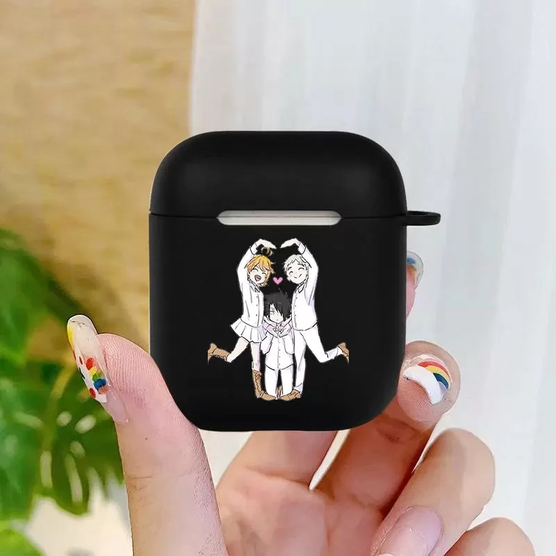 Anime The Promised Neverland Soft silicone TPU Case For AirPods Pro 1 2 3 black Silicone Wireless Bluetooth Earphone Box Cover