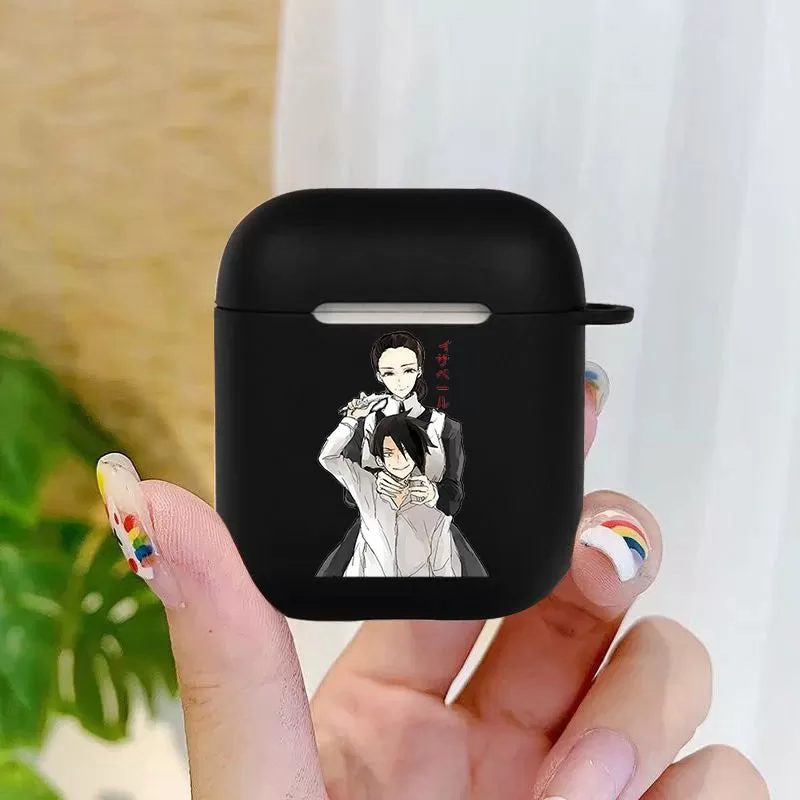 Anime The Promised Neverland Soft silicone TPU Case For AirPods Pro 1 2 3 black Silicone Wireless Bluetooth Earphone Box Cover