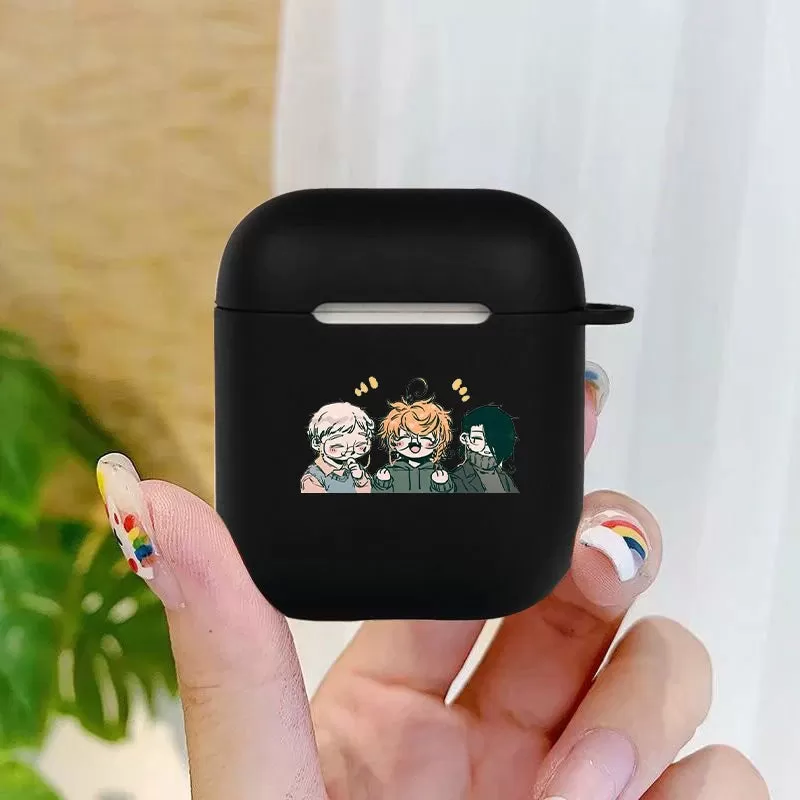 Anime The Promised Neverland Soft silicone TPU Case For AirPods Pro 1 2 3 black Silicone Wireless Bluetooth Earphone Box Cover