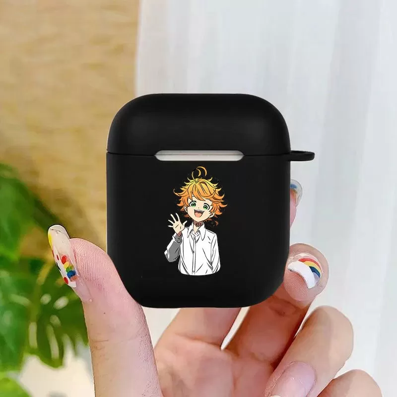 Anime The Promised Neverland Soft silicone TPU Case For AirPods Pro 1 2 3 black Silicone Wireless Bluetooth Earphone Box Cover