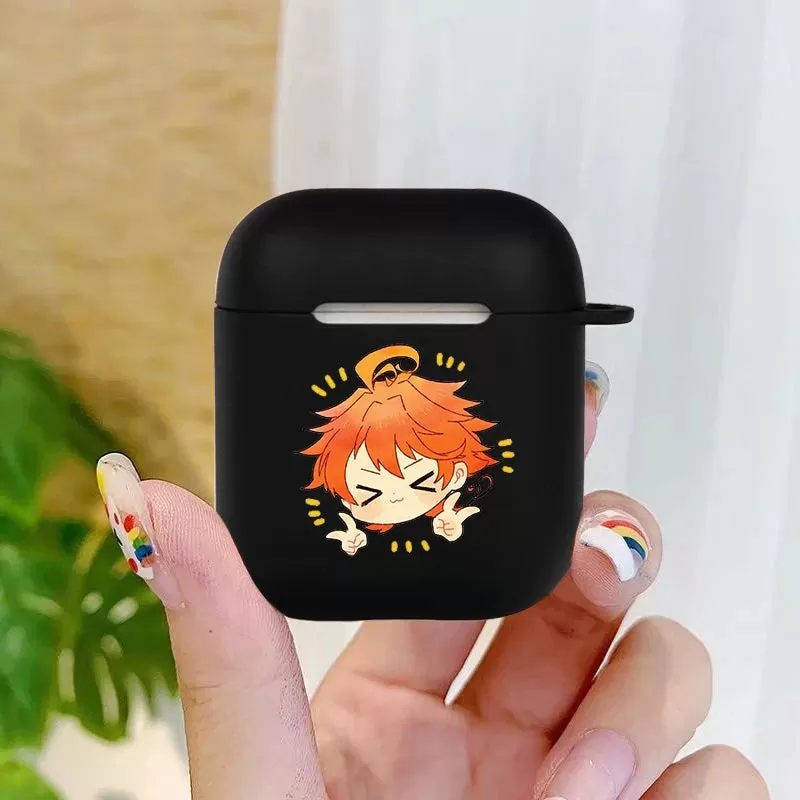 Anime The Promised Neverland Soft silicone TPU Case For AirPods Pro 1 2 3 black Silicone Wireless Bluetooth Earphone Box Cover