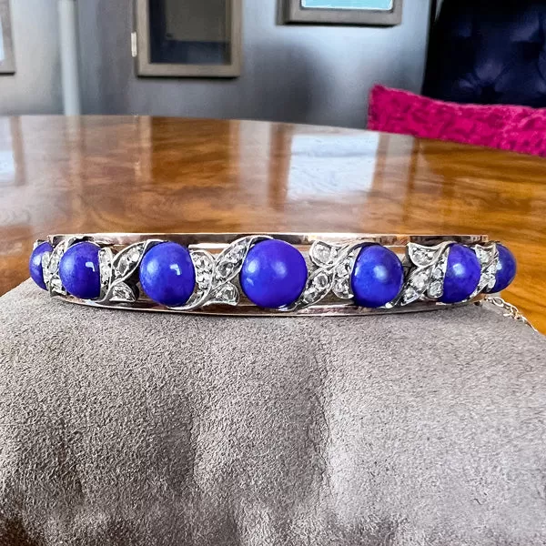 Antique Lapis & Diamond Bracelet