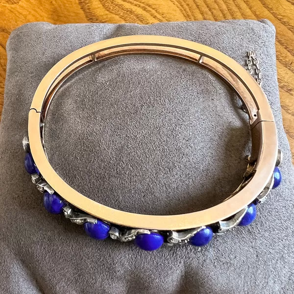 Antique Lapis & Diamond Bracelet