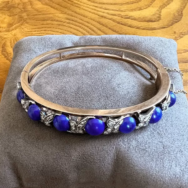 Antique Lapis & Diamond Bracelet