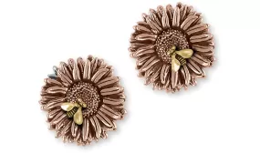 Aster Jewelry 14k Rose Gold Handmade Aster Flower Cufflinks  AST2-BEECLRG