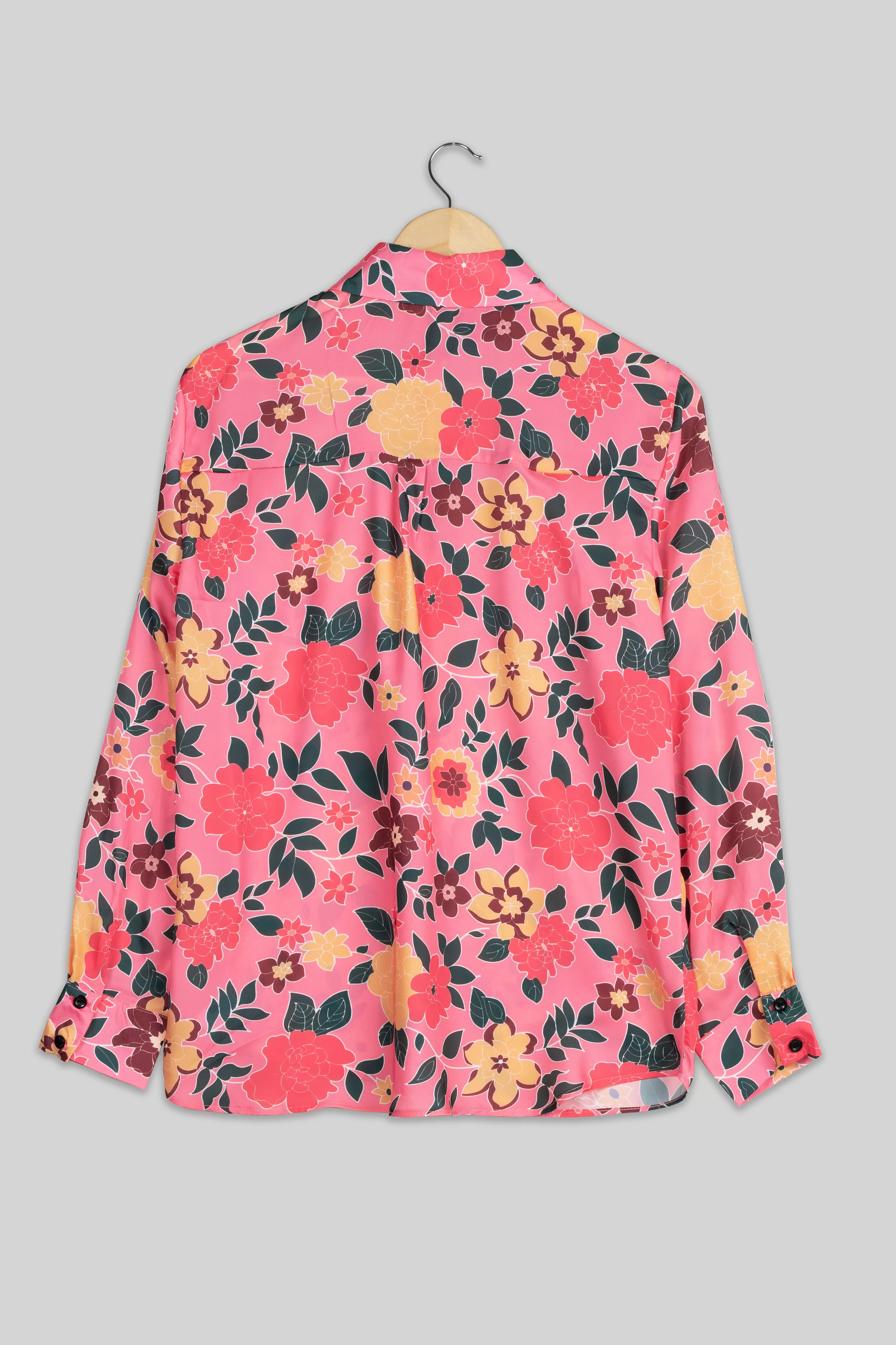 Attractive Pink Floral Shirt For Women