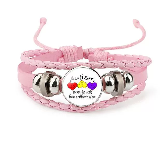 Autism My Child Is Autistic Bracelets Superhero Autism Asperger Buckle Leather Bracelet AUTISM MOM Jigsaw Bracelet