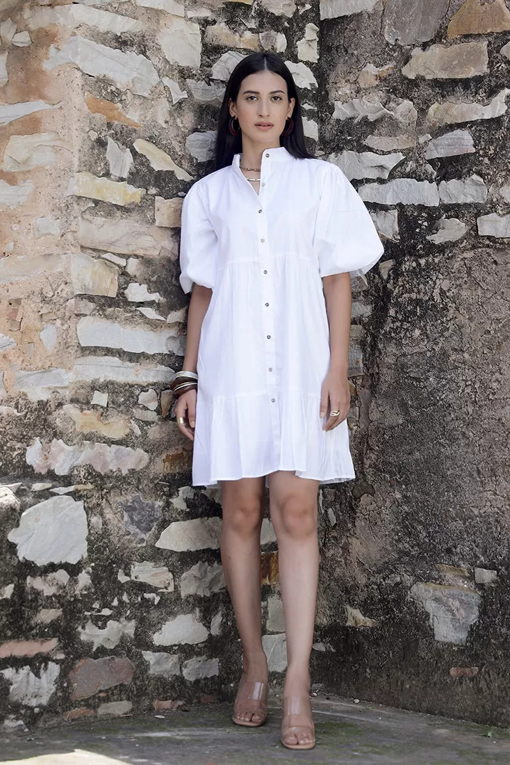 BAILEY - Mandarin Collar Shirt Dress