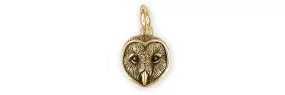 Barn Owl Jewelry 14k Gold Handmade Barn Owl Charm  OW23X-CG