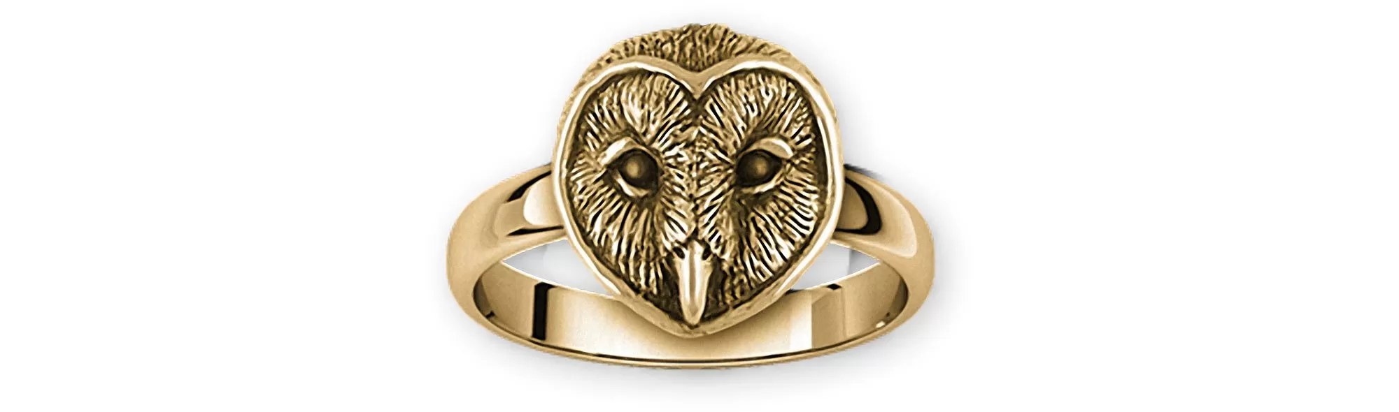 Barn Owl Jewelry 14k Gold Handmade Barn Owl Ring  OW23X-RG