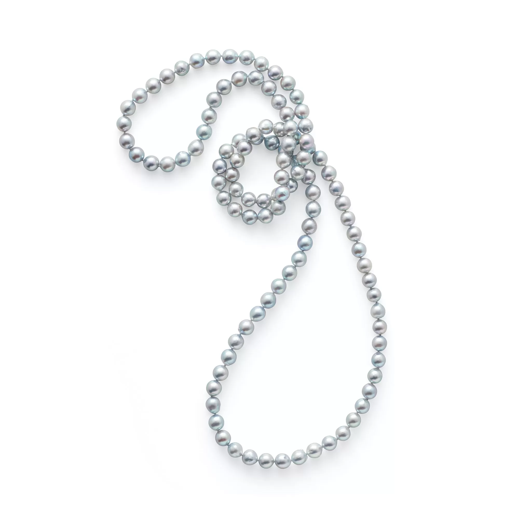 Baroque Blue Akoya Pearl Rope Necklace